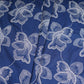 Blue & White Floral Embroidery Denim Fabric TF-30047