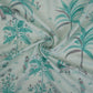 Light Sky Blue floral print Cotton Linen Fabric DE-32143