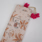 Peach floral print Cotton Linen Fabric DE-32142