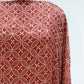Red Ajrakh print Modal Silk Kaftan EEG-31609