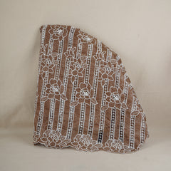 Light Brown Schiffli Embroidery Chanderi Fabric CF-30431