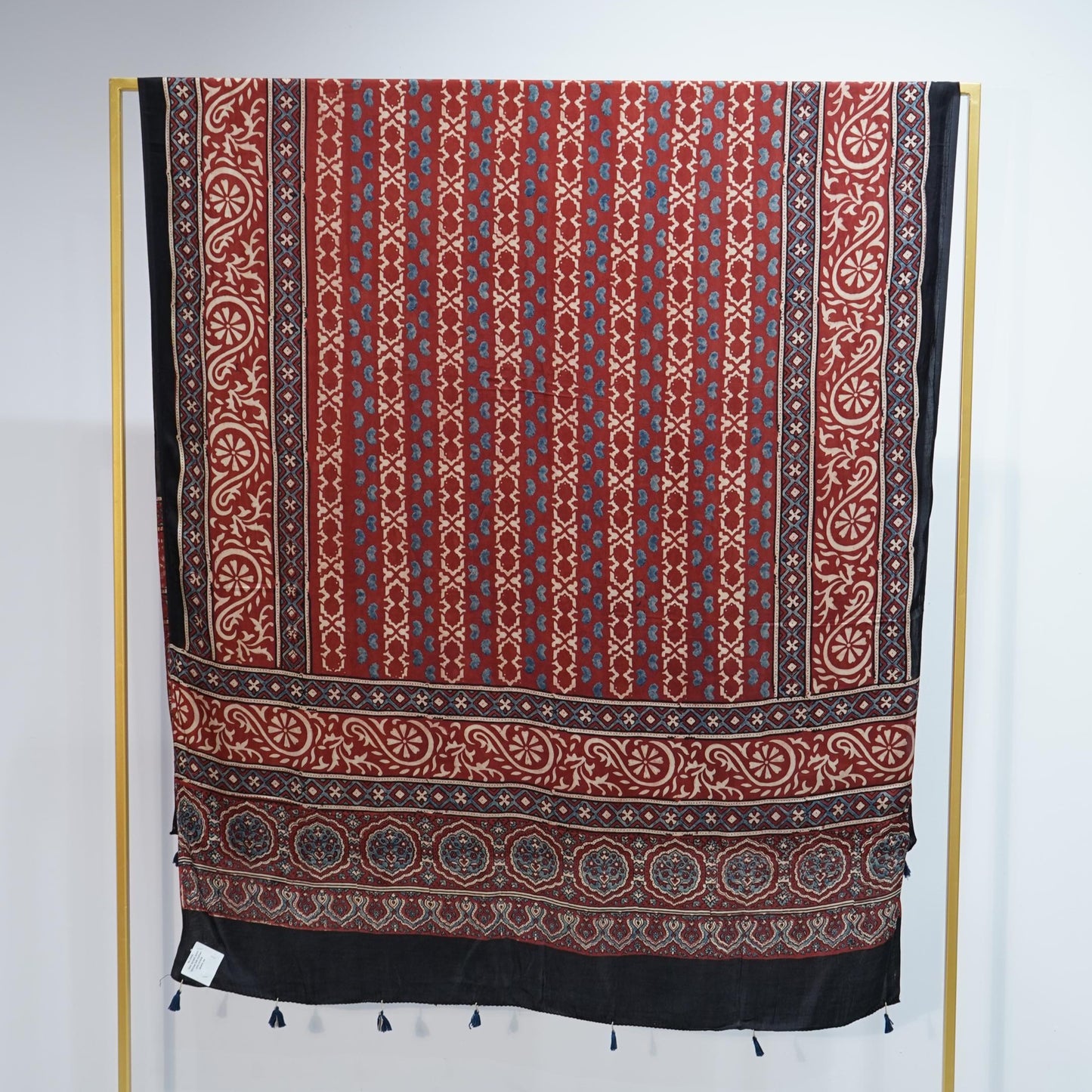 Red Ajrakh print Modal Silk Kaftan EEG-31606