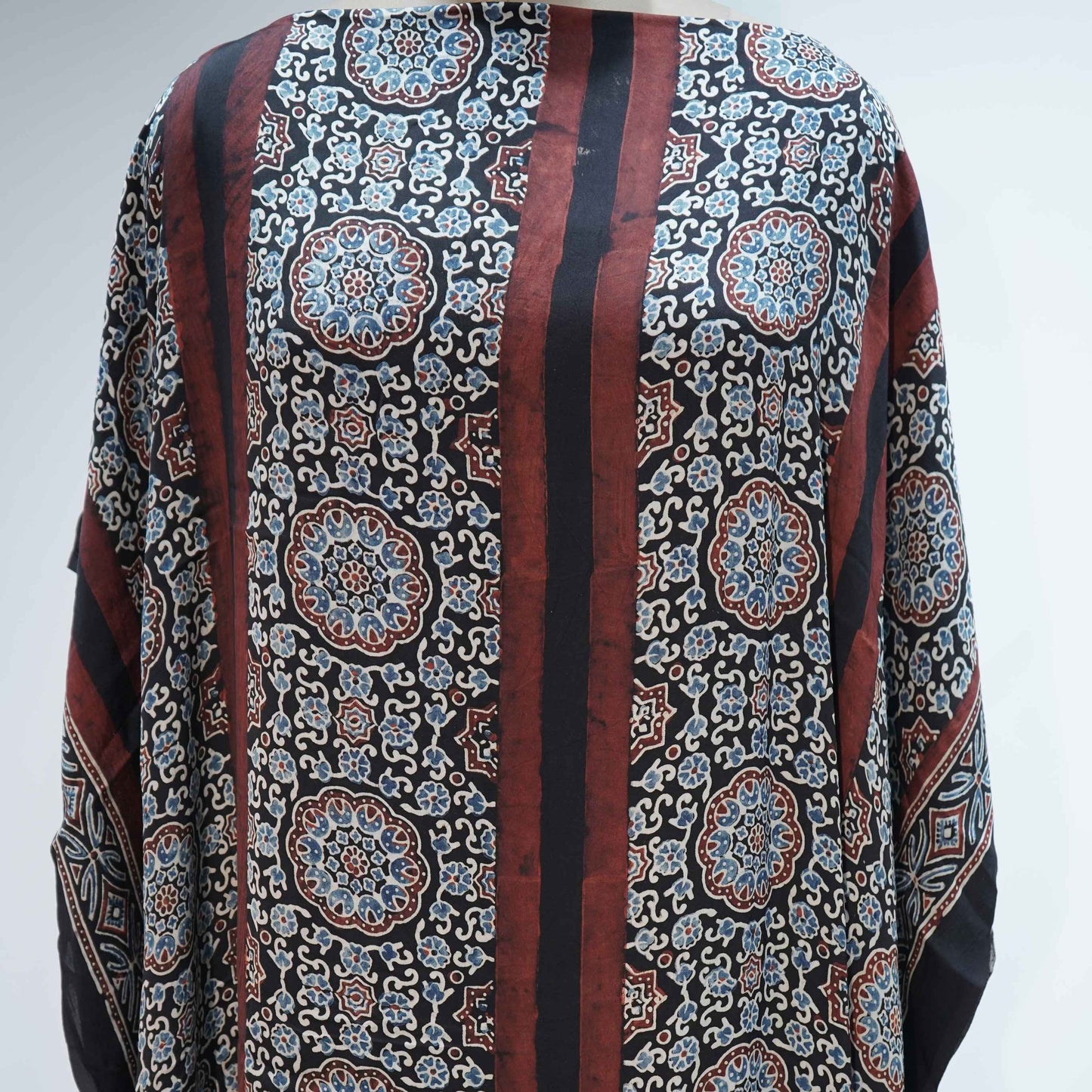 Black Ajrakh print Modal Silk Kaftan EEG-31619