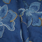 Blue Floral Embroidery Denim Fabric TF-30048