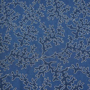 Blue Abstract Embroidery Denim Fabric TF-30046 - TradeUNO