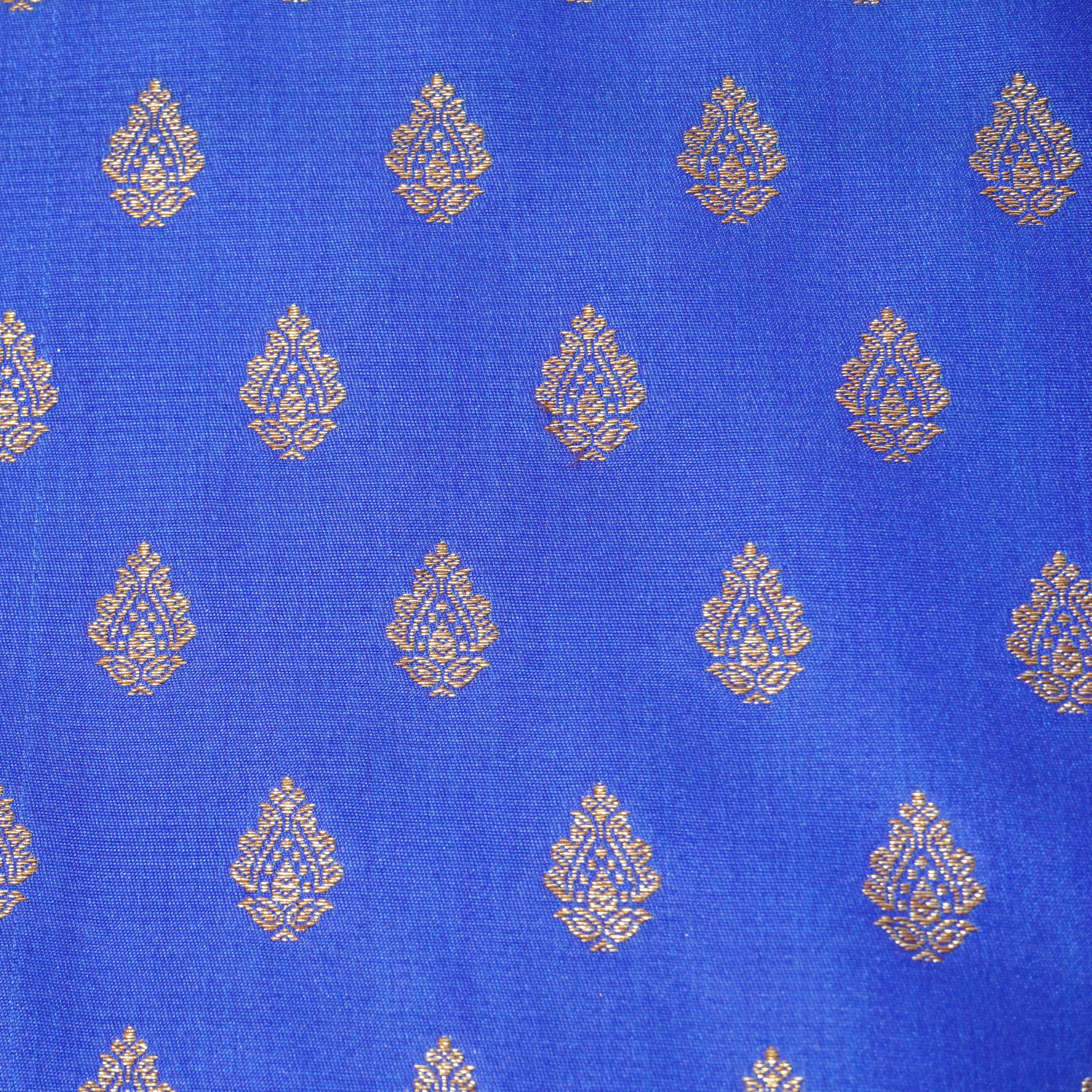 Blue Banarasi Brocade Fabric