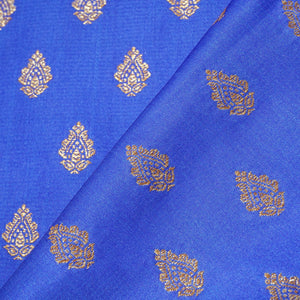 Blue Banarasi Brocade Fabric