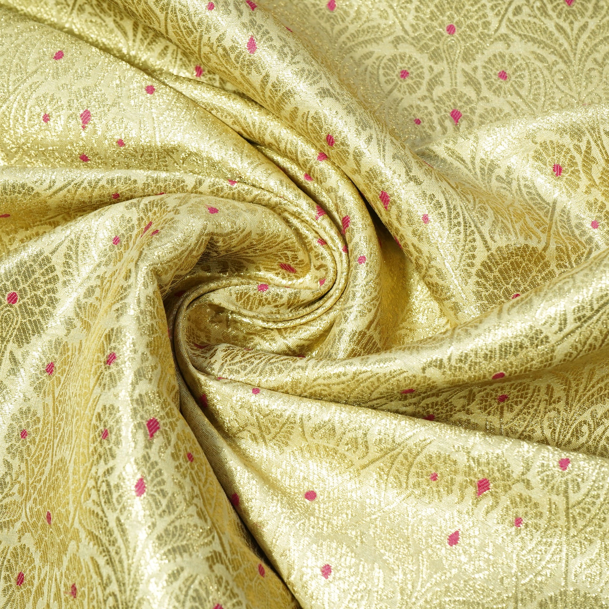 Golden Mina Pauri Banarasi Brocade Fabric