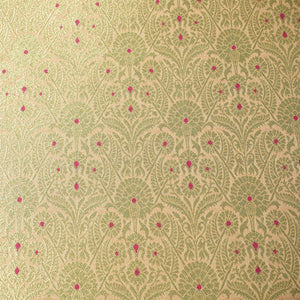 Peach Mina Pauri Banarasi Brocade Fabric
