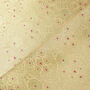 Peach Mina Pauri Banarasi Brocade Fabric