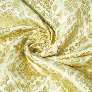 Off White Banarasi Brocade Fabric