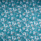 Teal Floral Print Cotton Mulmul Fabric PG-30373
