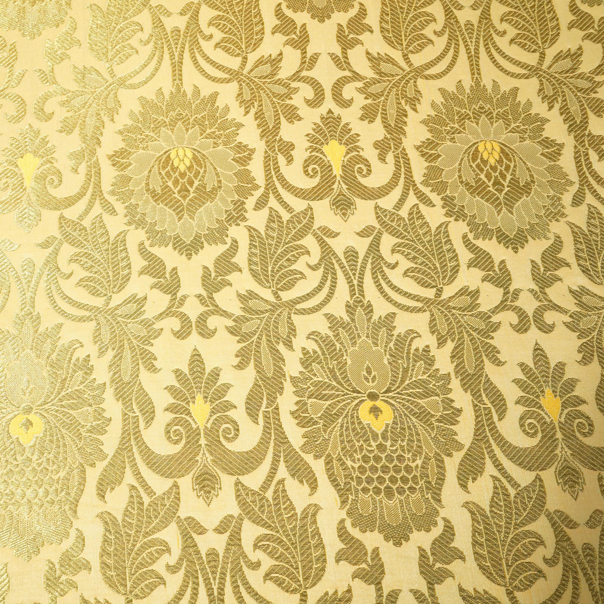 Light Orange Banarasi Brocade Fabric