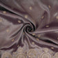 Mauve Grey with Silver Zari Stripes Border Cutdana embroidery Jacquard Fabric TF-32241