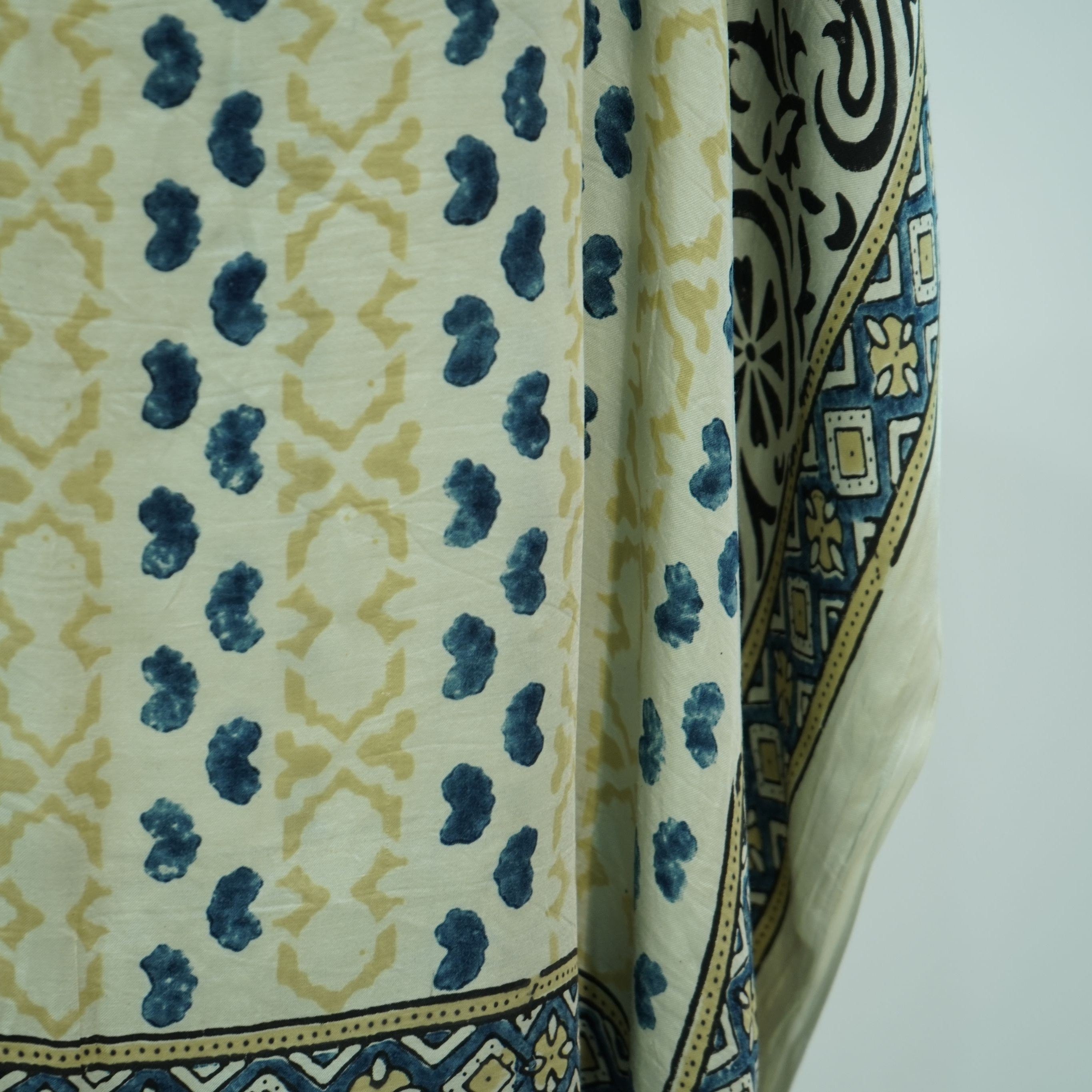 Cream Ajrakh print Modal Silk Kaftan EEG-31607