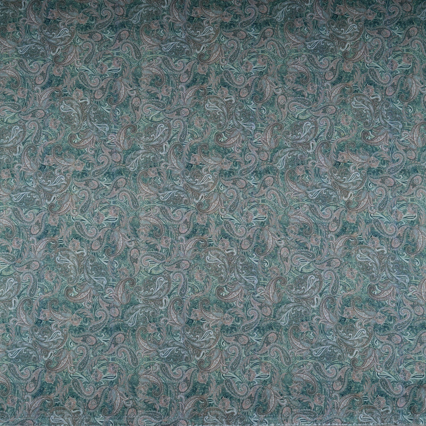 Green Paisley Print Cotton Mulmul Fabric PG-30379