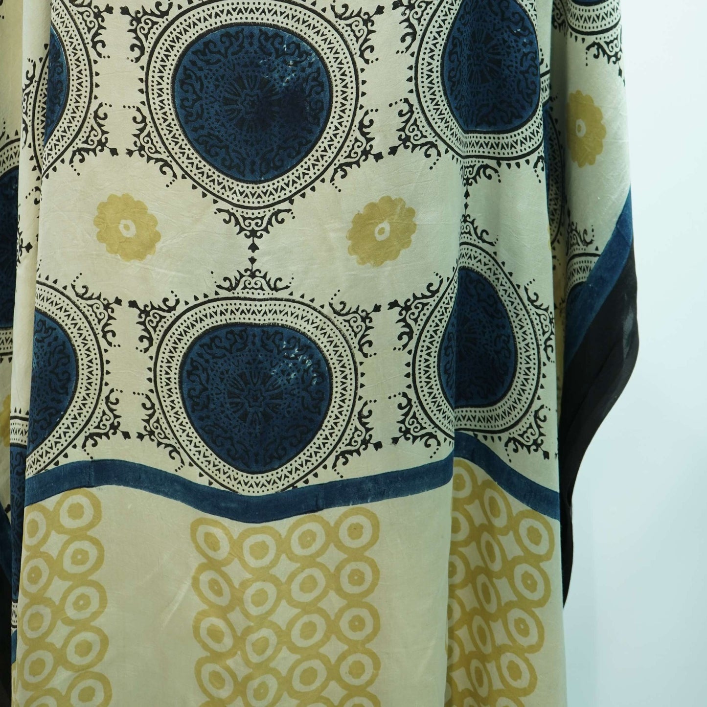 Cream Ajrakh print Modal Silk Kaftan EEG-31617