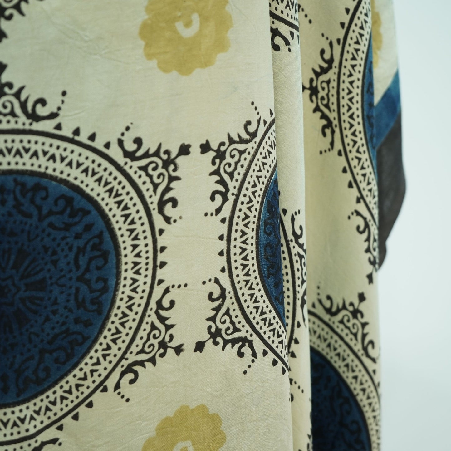 Cream Ajrakh print Modal Silk Kaftan EEG-31617