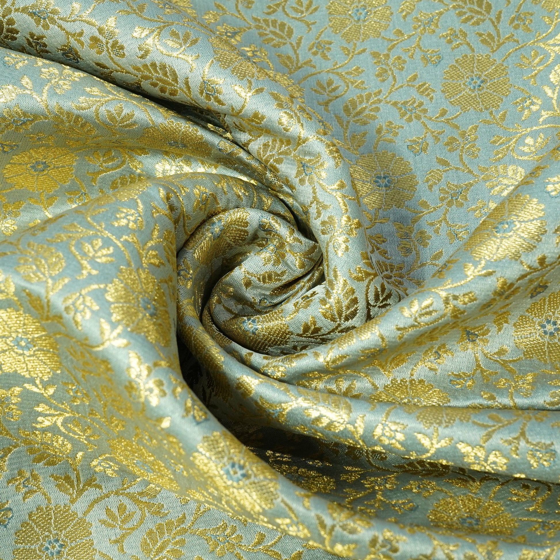 Grey Banarasi Brocade Fabric