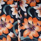 Black Floral Print Cotton Satin Fabric PG-30400