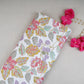 Off White Floral Print Cotton Satin Fabric PG-30394