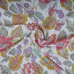 Off White Floral Print Cotton Satin Fabric PG-30394