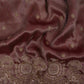 Maroon with Silver Zari Stripes Border Cutdana embroidery Jacquard Fabric TF-32242