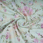 Pale Light Green Floral Print Cotton Mulmul Fabric PG-30375