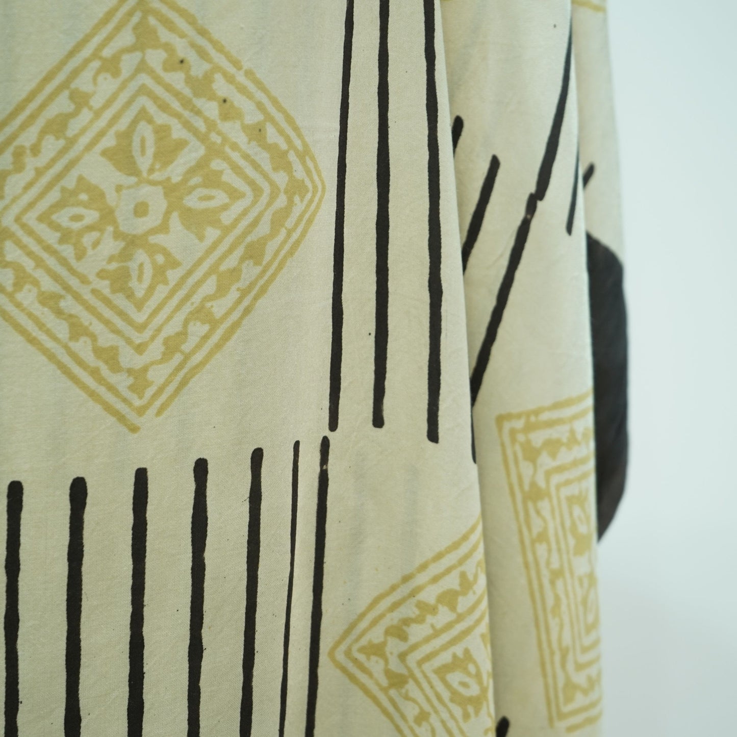 Cream Ajrakh print Modal Silk Kaftan EEG-31628