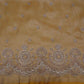 Mustard Gold with Silver Zari Stripes Border Cutdana embroidery Jacquard Fabric TF-32243