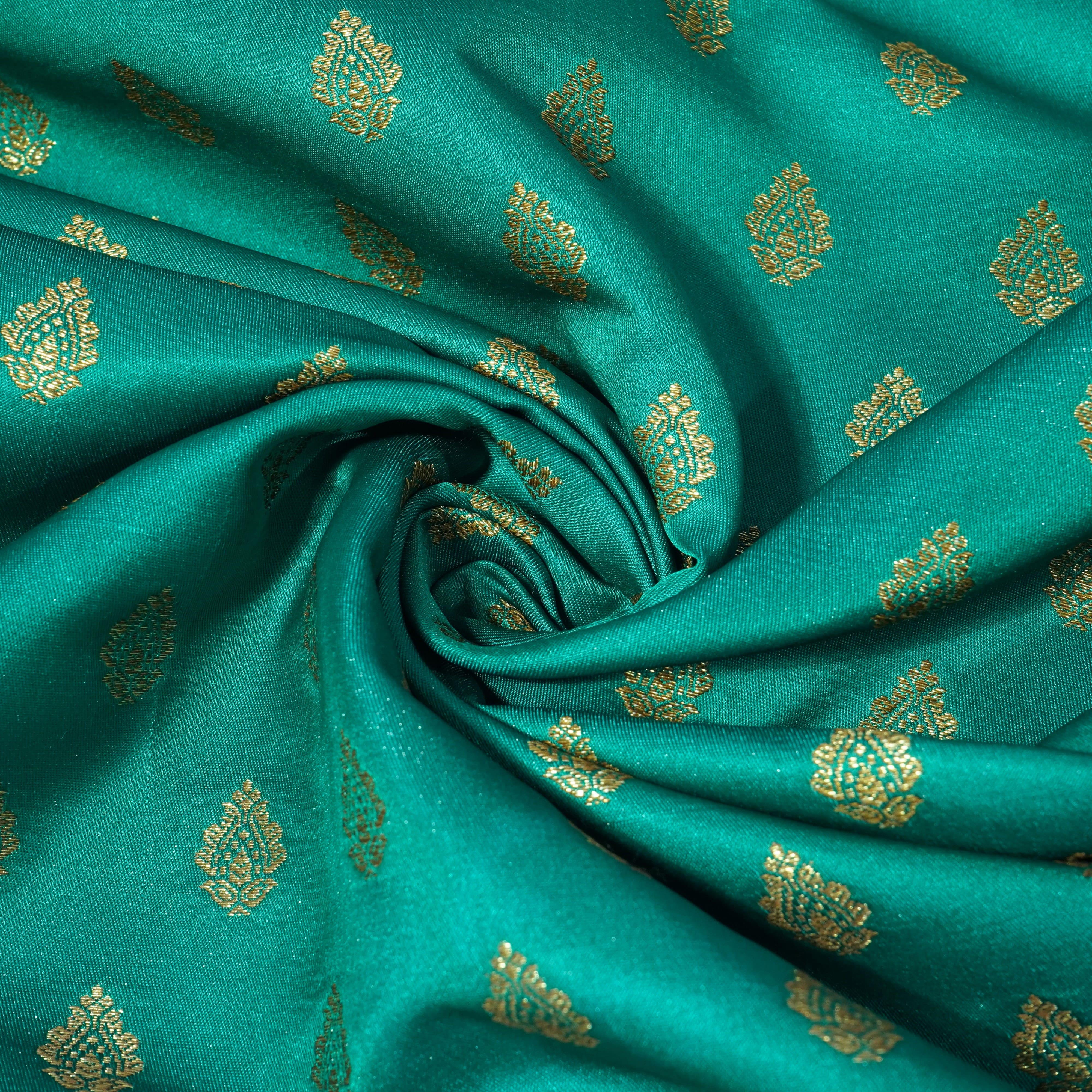 Green Banarasi Brocade Fabric