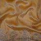 Mustard Gold with Silver Zari Stripes Border Cutdana embroidery Jacquard Fabric TF-32243