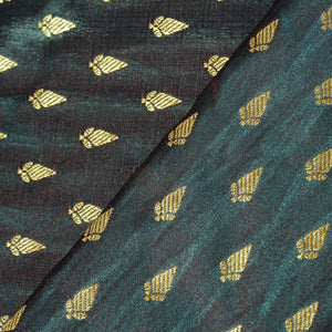Navy Blue Banarasi Brocade Fabric