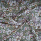 Olive Green Floral Print Cotton Mulmul Fabric PG-30376
