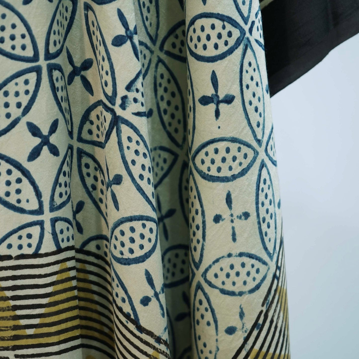 Cream Ajrakh print Modal Silk Kaftan EEG-31637