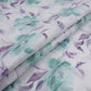 Mint Green & Purple Dobby check floral print Cotton Linen Fabric DE-32137