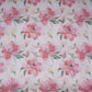 Pink & Green Dobby check floral print Cotton Linen Fabric DE-32140