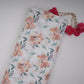 Orange & Green Dobby check floral print Cotton Linen Fabric DE-32138