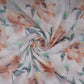 Orange & Green Dobby check floral print Cotton Linen Fabric DE-32138