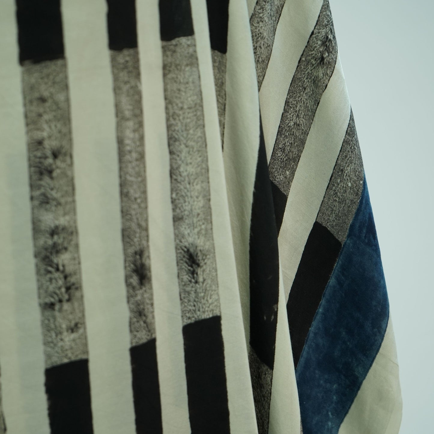 Cream with Black Stripes print Modal Silk Kaftan EEG-31640