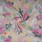Yellow Dobby check floral print Cotton Linen Fabric DE-32133