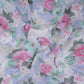Blue Dobby check floral print Cotton Linen Fabric DE-32136