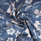 Black Floral Print Cotton Satin Fabric PG-30404