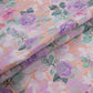 Orange Dobby check floral print Cotton Linen Fabric DE-32134