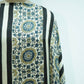 Cream Stripes print Modal Silk Kaftan EEG-31639