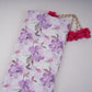 Purple & Green Dobby check floral print Cotton Linen Fabric DE-32139
