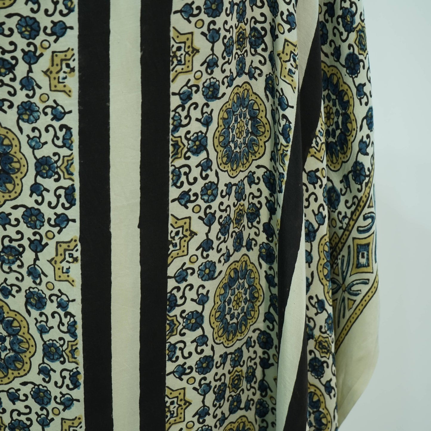 Cream Stripes print Modal Silk Kaftan EEG-31639