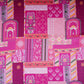 Pink Abstract Print Cotton Satin Fabric PG-30397