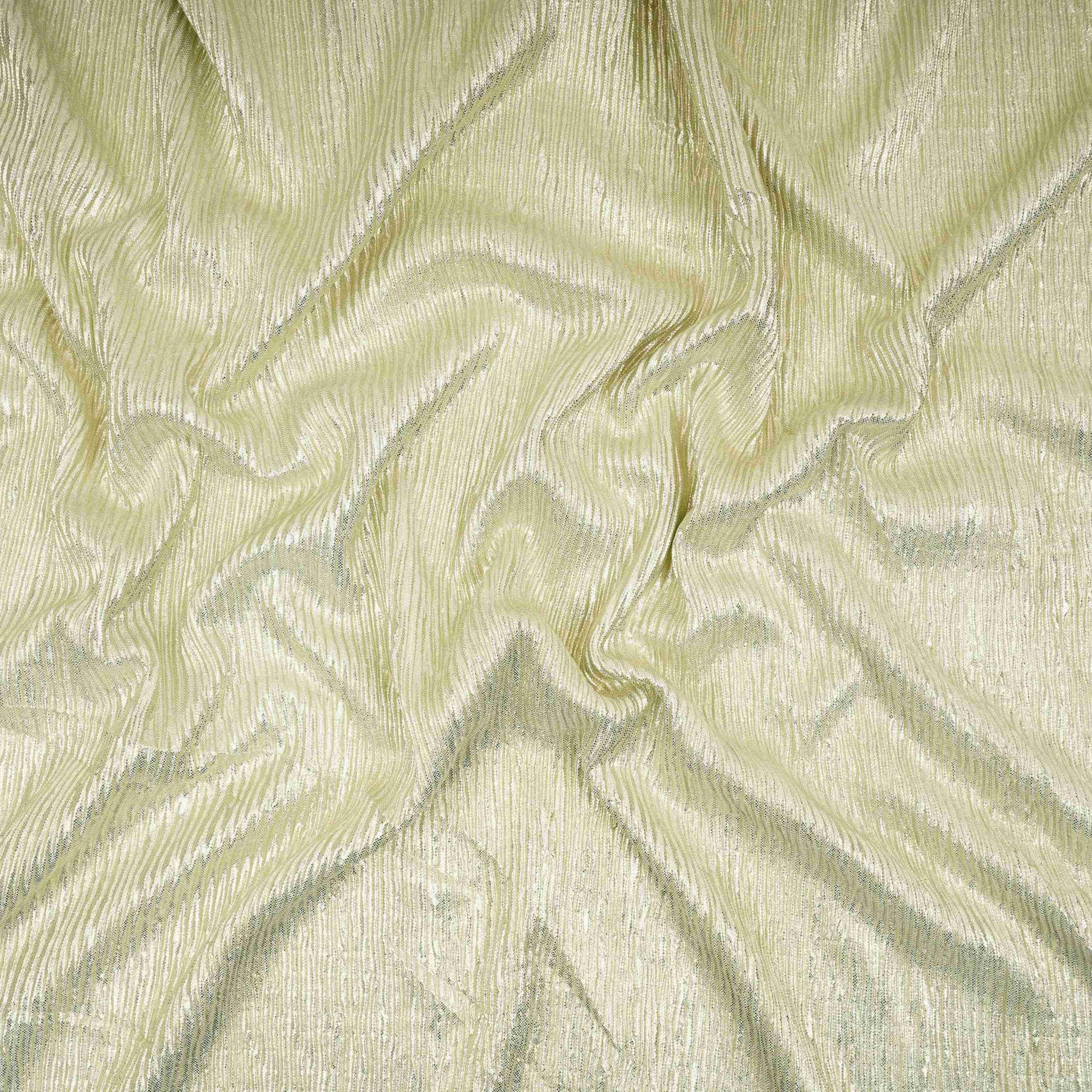 Sky Blue Foil Fabric with Golden Shimmer Crush LI-32273 - TradeUNO