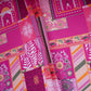 Pink Abstract Print Cotton Satin Fabric PG-30397